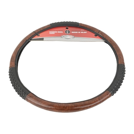 Das 18 Comfort Grip Steering Wheel Cover, Black/Wood Grain RPSW-3003